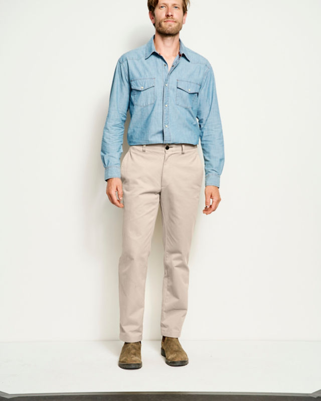 Ultimate Khakis Plain Front Pants - STONE image number 0
