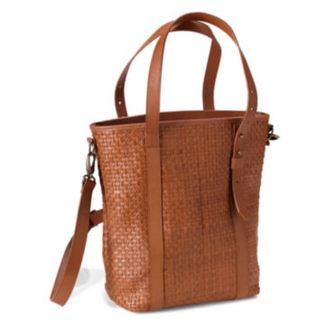 Saddle Ridge Woven Leather Tote - COGNAC image number 0