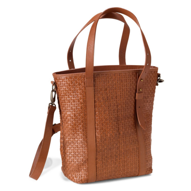 Saddle Ridge Woven Leather Tote - COGNAC image number 0