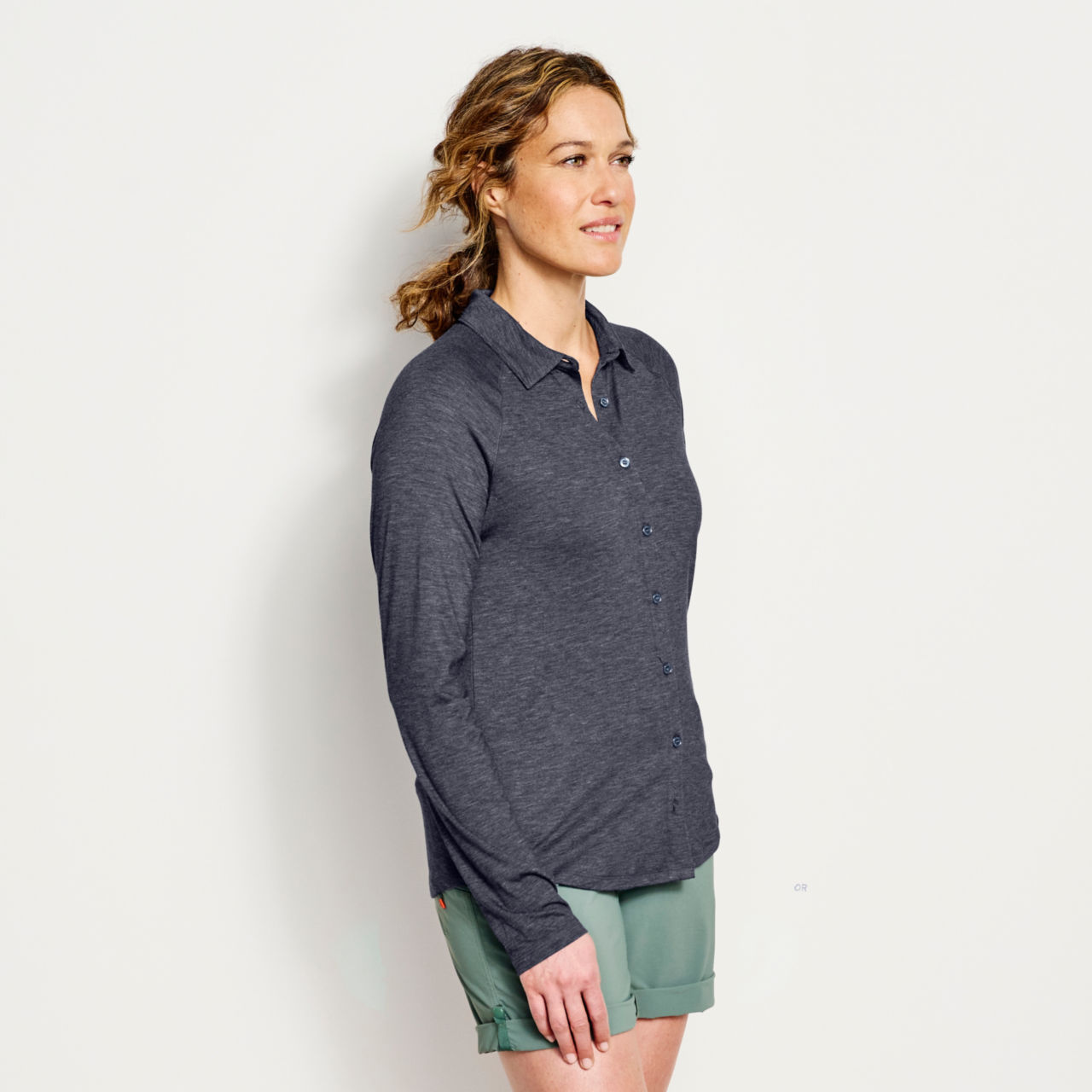 Women's DriCast™ Long-Sleeved Button-Front - TRUE NAVY image number 1