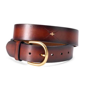 Latigo Cross Stitch Leather Belt - BROWNimage number 0
