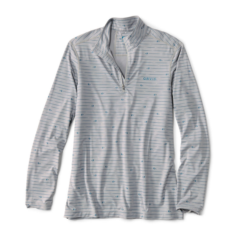 Sun Defense 1/4-Zip - TITANIUM/BLUE LAGOON CAST STRIPE