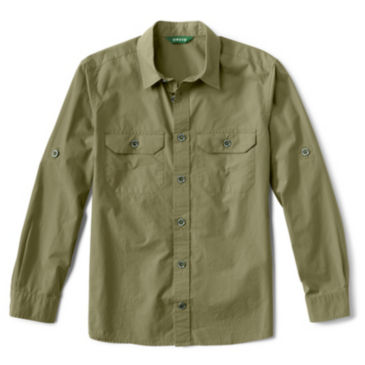 Quest Poplin Long-Sleeved Shirt - GREEN