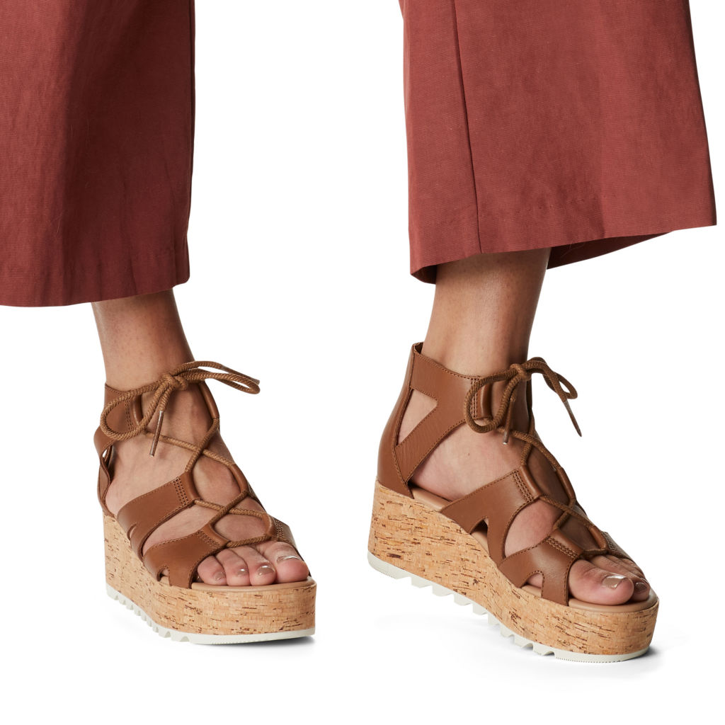 Sorel® Cameron Flatform Lace Wedge Sandals - VELVET TAN image number 4