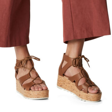 Sorel® Cameron Flatform Lace Wedge Sandals - VELVET TANimage number 4