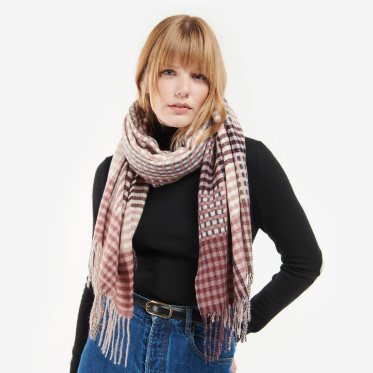 Barbour® Bryony Check Scarf - MIDNIGHT BERRY image number 4
