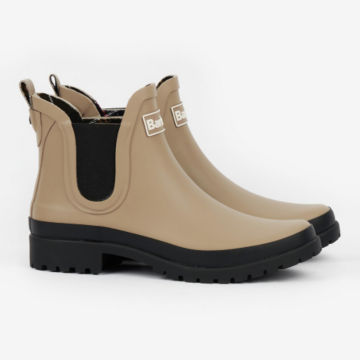Barbour® Mallow Rain Rubber Chelsea Boots in Putty.