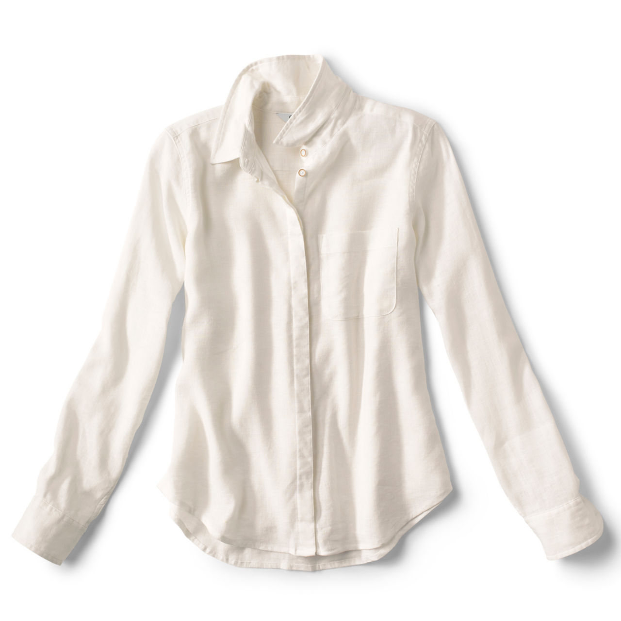 Performance Linen Long-Sleeved Shirt - WHITE image number 0
