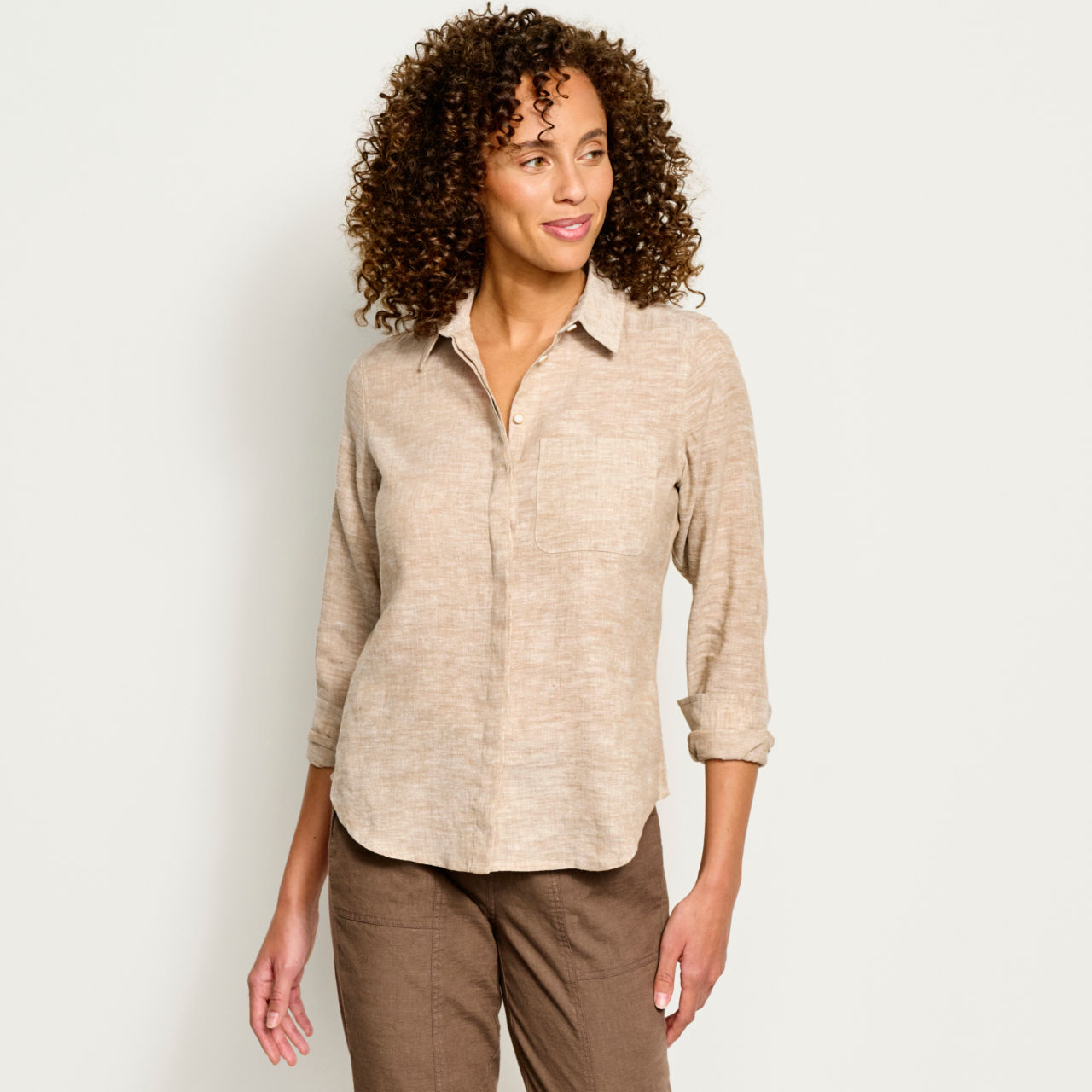 Performance Linen Long-Sleeved Shirt - FIREFLY image number 4