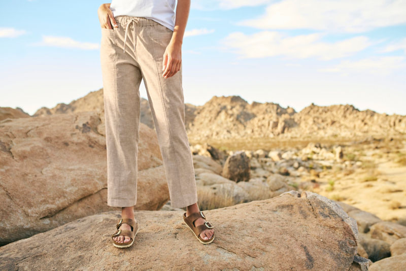 Performance Linen Ankle Pants - NATURAL