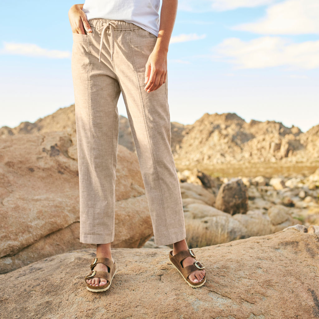 Performance Linen Ankle Pants - NATURAL image number 0