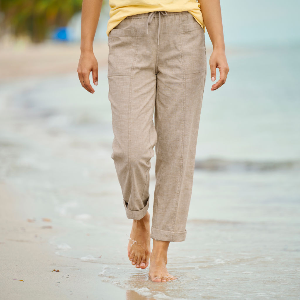 Performance Linen Ankle Pants - NATURAL image number 7