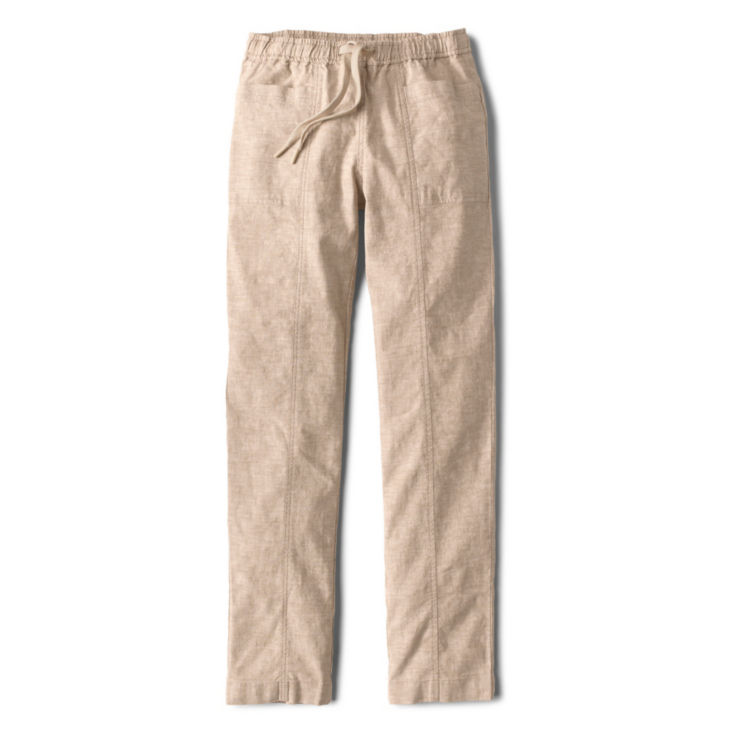Women's Performance Linen Relaxed Fit Straight-Leg Ankle Pants - NATURAL