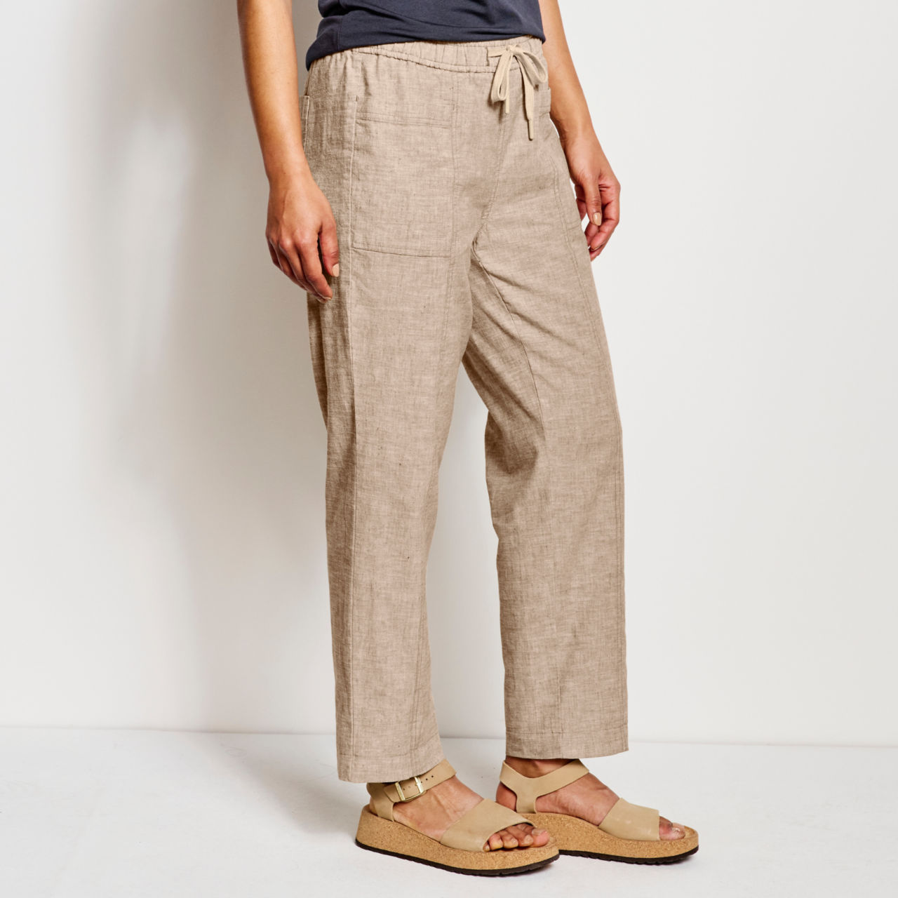 Performance Linen Ankle Pants - NATURAL image number 2