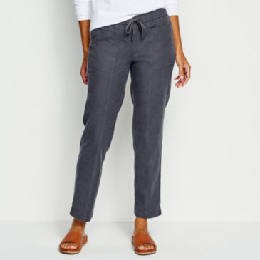 Performance Linen Relaxed Fit Straight-Leg Ankle Pants - 