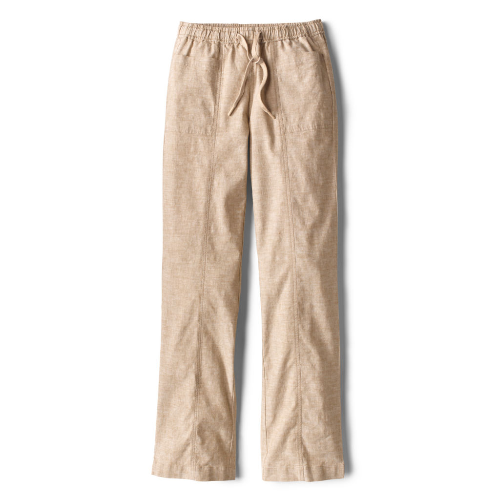 Performance Linen Relaxed Fit Wide-Leg Pants - NATURAL image number 0