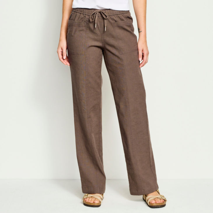 Performance Linen Relaxed Fit Wide-Leg Pants - 
