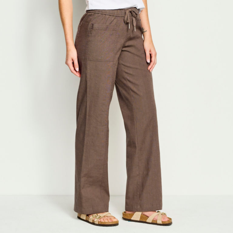 Performance Linen Relaxed Fit Wide-Leg Pants -  image number 1