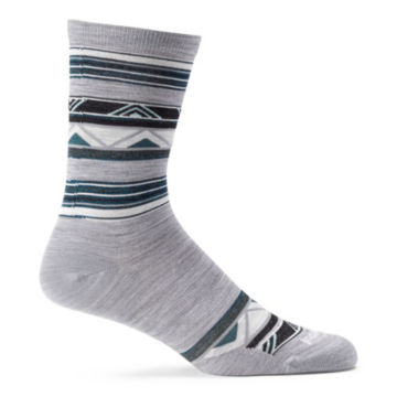 Smartwool® Everyday Zig Zag Crew Socks in Light Grey.