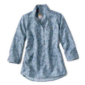 Women's Tech Chambray Popover - BLUE FOG STAMPED LEAF