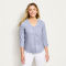 Women’s Performance Linen Three-Quarter-Sleeved Shirt - DUSTY BLUE CHAMBRAY image number 1