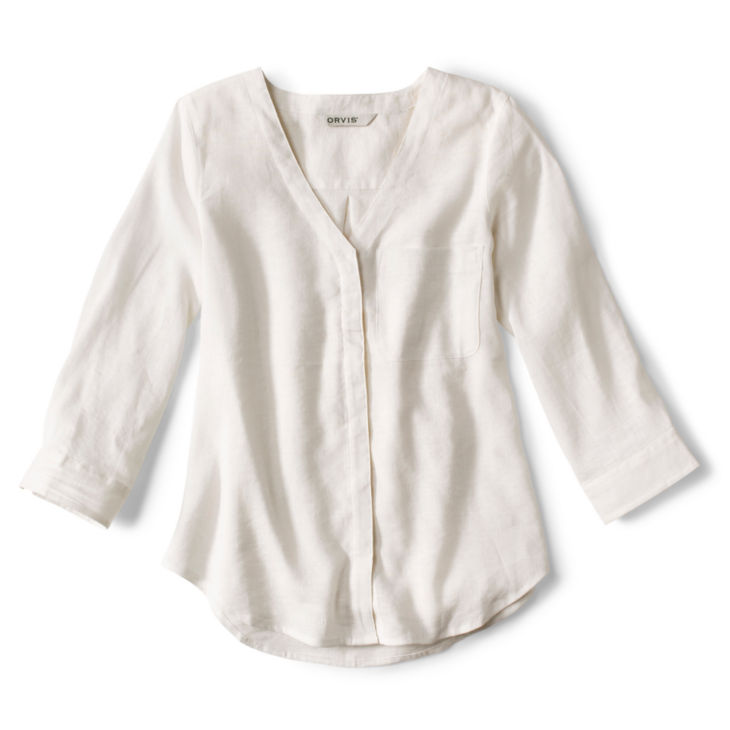 Performance Linen Three-Quarter-Sleeved Shirt - WHITE
