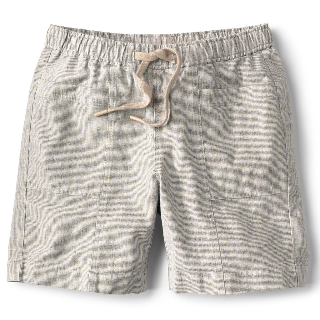 Performance Linen Relaxed Fit 6" Shorts - INDIGO NATURAL STRIPE image number 0
