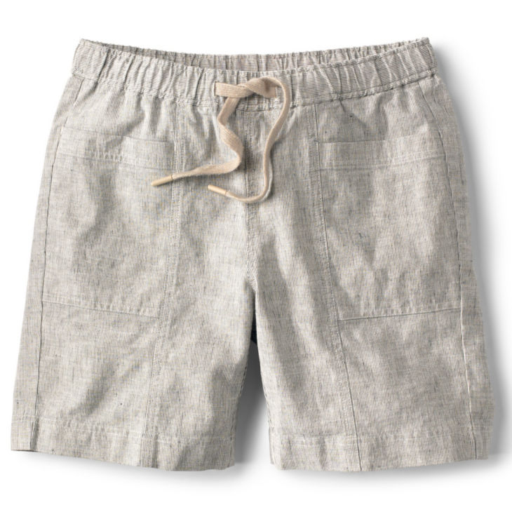 Performance Linen Relaxed Fit 6" Shorts - INDIGO NATURAL STRIPE