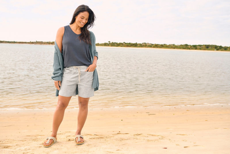 Shoreline Linen Jersey Tank - CARBON image number 4