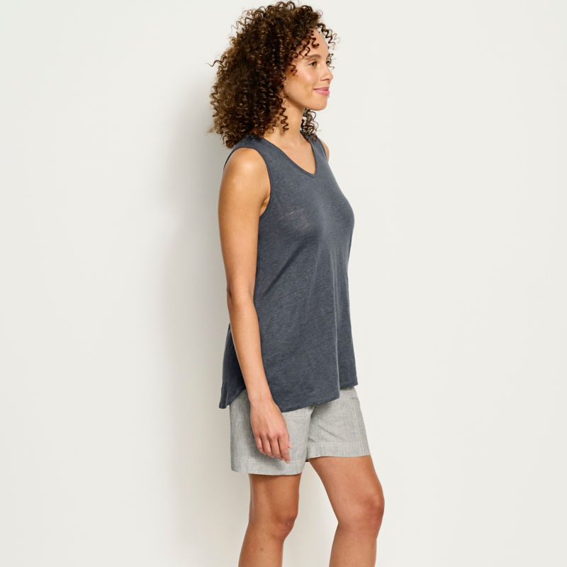 Shoreline Linen Jersey Tank - CARBON image number 2