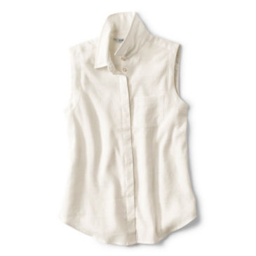 Performance Linen Sleeveless Shirt - WHITE