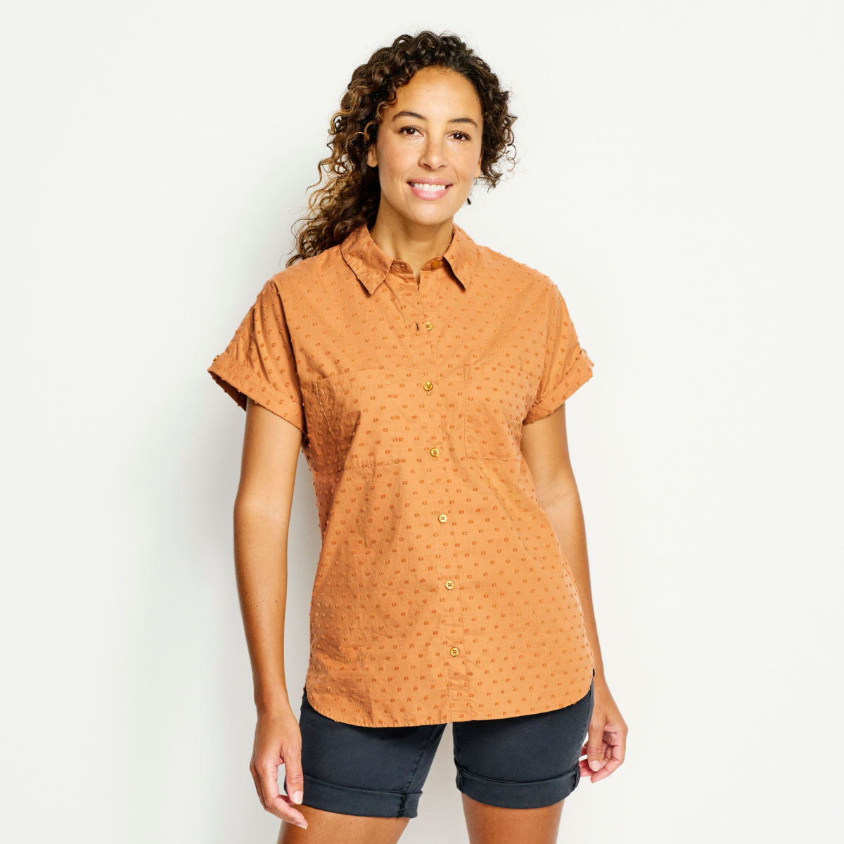 Easy Solid Short-Sleeved Camp Shirt - image number 0
