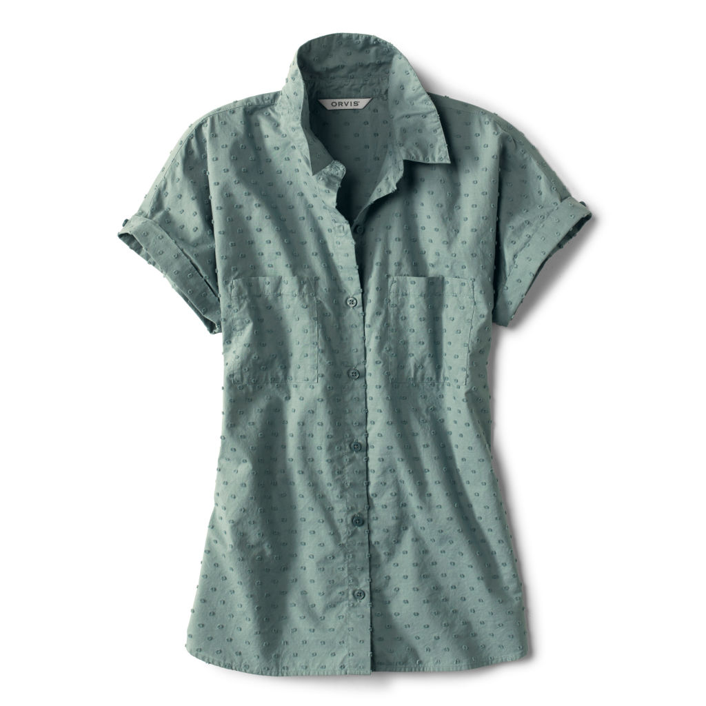 Easy Solid Short-Sleeved Camp Shirt - FOREST image number 4