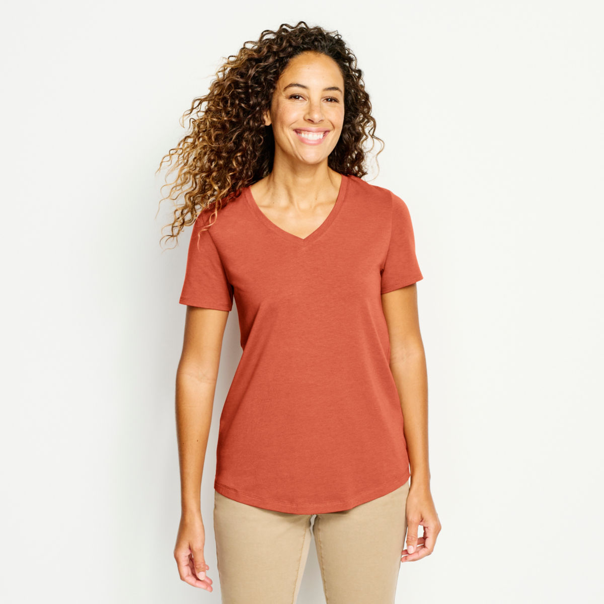 Perfect Relaxed V-Neck Short-Sleeved Tee - image number 0