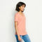 Perfect Relaxed V-Neck Short-Sleeved Tee - SUNSET MINI STRIPE image number 2