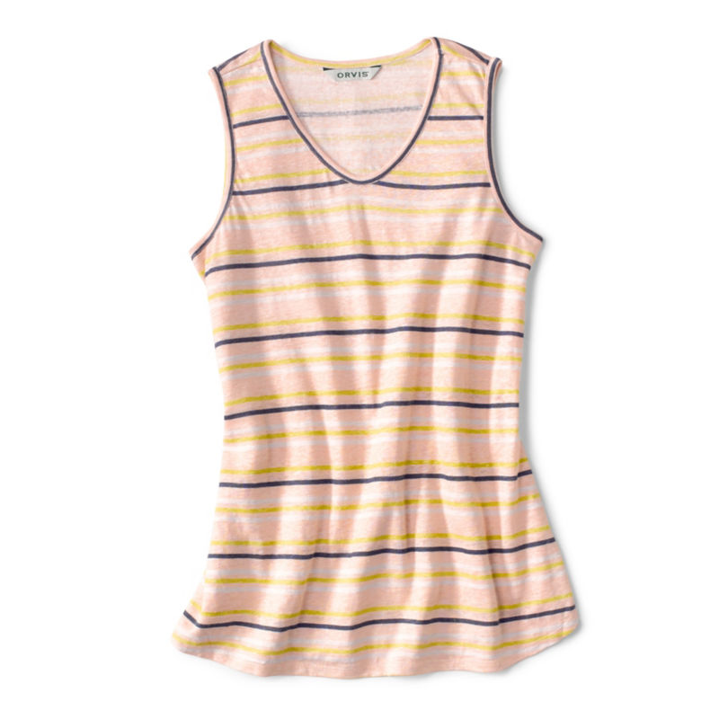Shoreline Linen Jersey Tank - BLUSH STRIPE