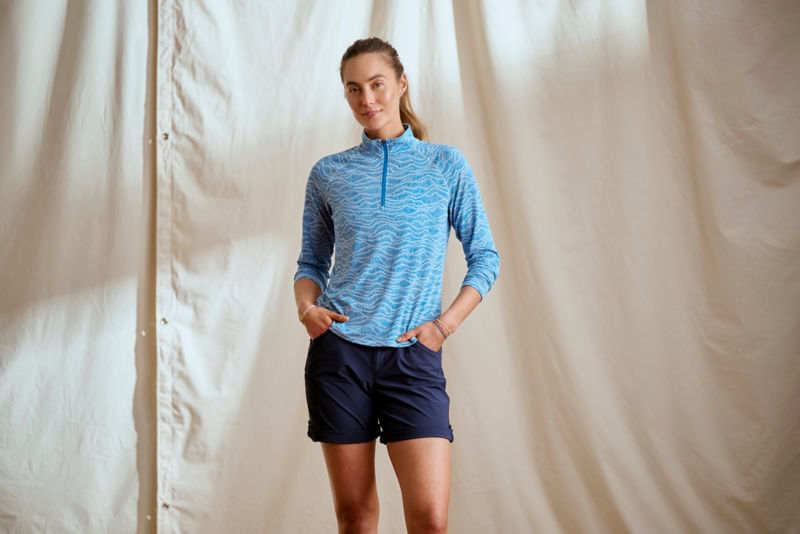 HORN GARMENT ネイビー ベスト Men's Navy Blue Quarter Zip | Holderness & Bourne