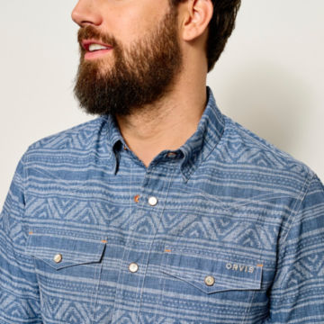 Tech Chambray Western Printed Short-Sleeved Shirt - BLANKETimage number 5