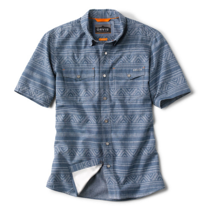 Tech Chambray Western Printed Short-Sleeved Shirt - BLANKET