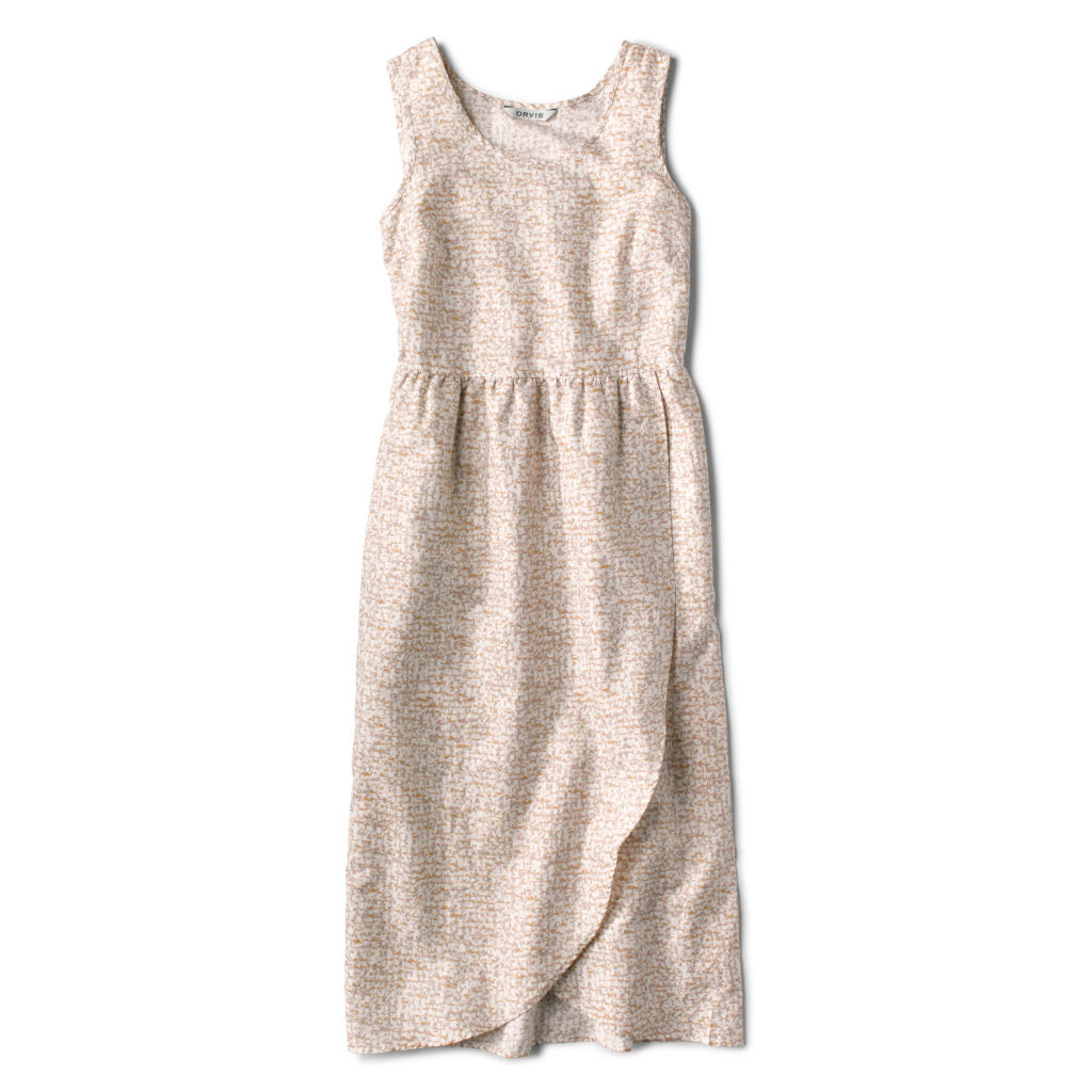 Printed Linen/Cotton Tank Dress - WHITE KALEIDOSCOPE PRINT image number 0