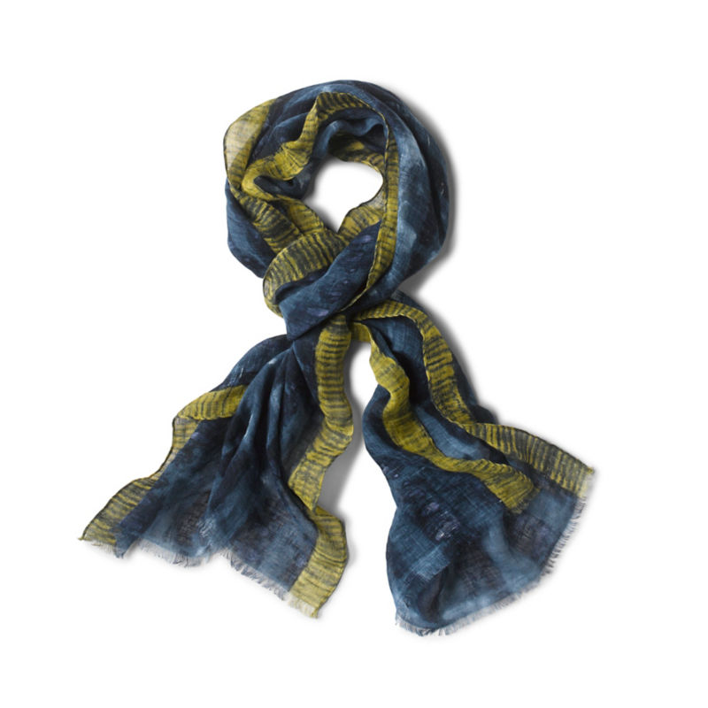 Shibori Linen Scarf - CARBON