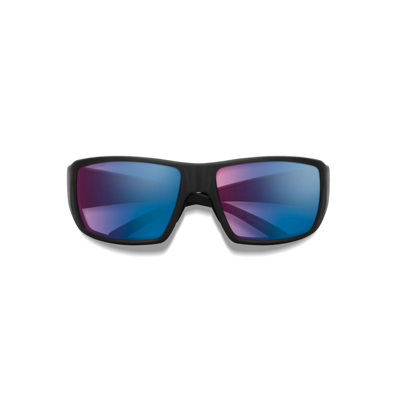 Smith Guide&rsquo;s Choice Polarized Sunglasses - MATTE BLACK FRAME POLARCHROMIC ROSE BLUE MIRROR image number 1
