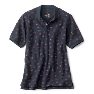 The Orvis Signature Polo Shirt - NAVY TROUT/FLY
