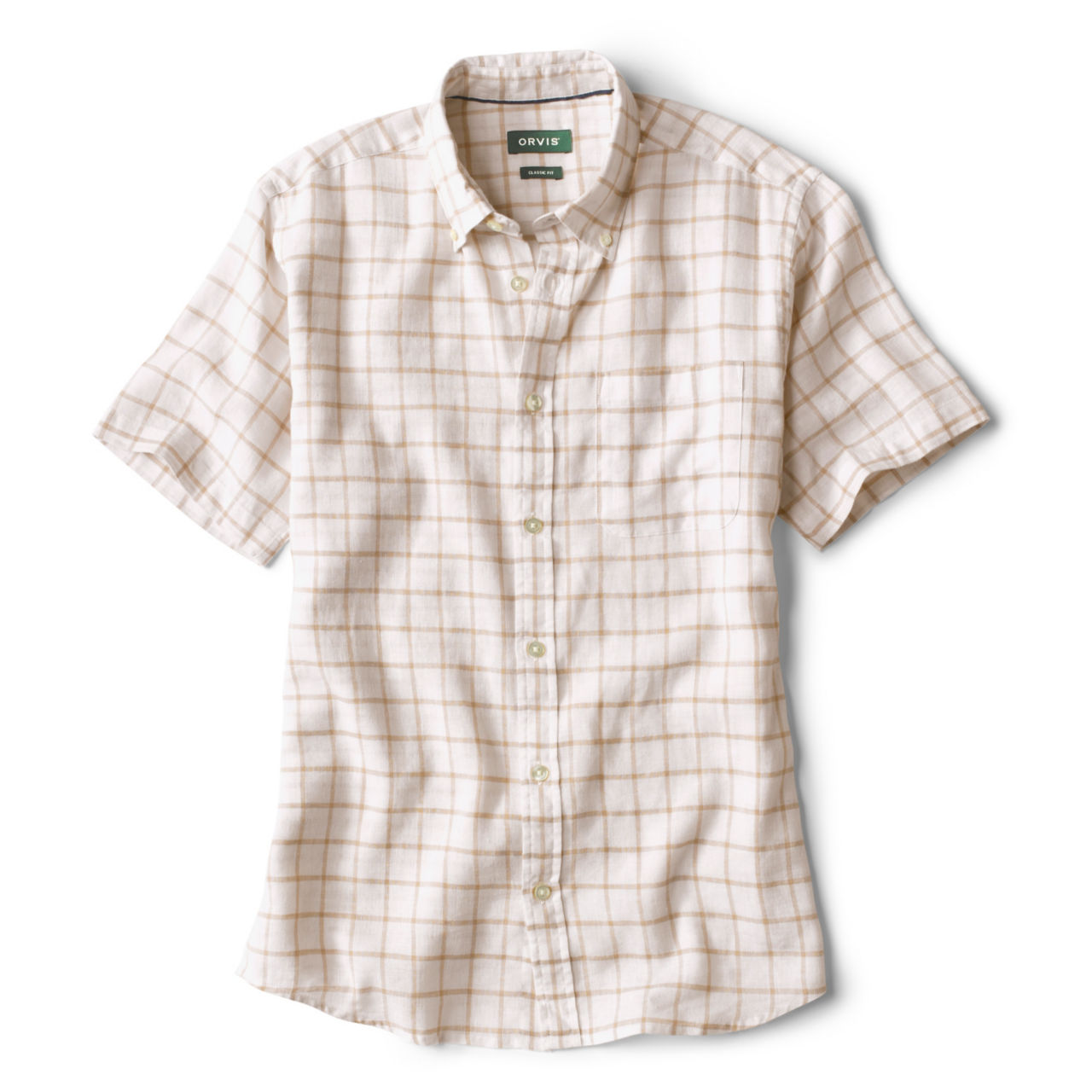 Performance Linen Plaid Short-Sleeved Shirt -  image number 0