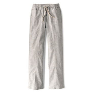 Performance Linen Relaxed Fit Wide-Leg Pants - INDIGO NATURAL STRIPE