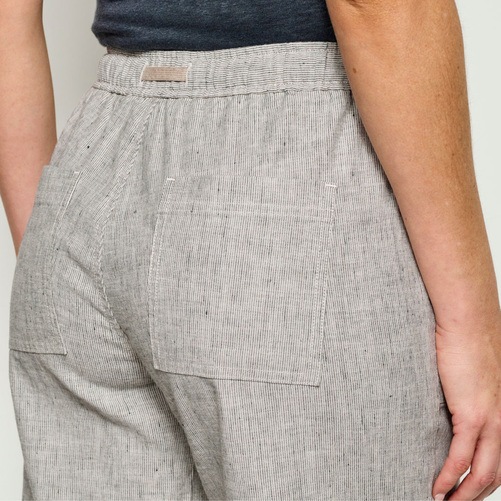 Performance Linen Relaxed Fit Wide-Leg Pants - INDIGO NATURAL STRIPE image number 5