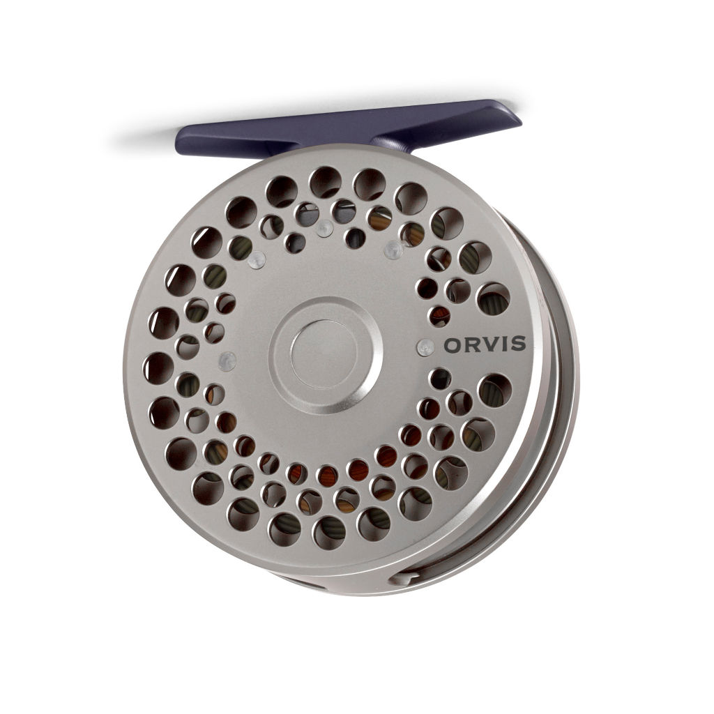 Orvis Battenkill click reel in silver, a classic ported click-and-pawl trout reel