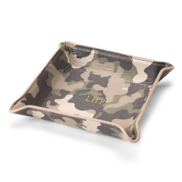 Leather Valet Tray in Camo.