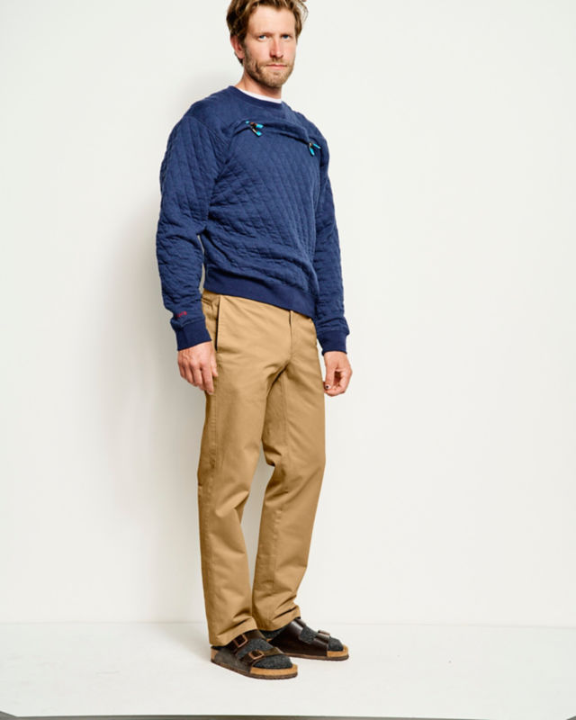 Ultimate Khakis Trim Fit Plain-Front Pants - FIELD KHAKI image number 1
