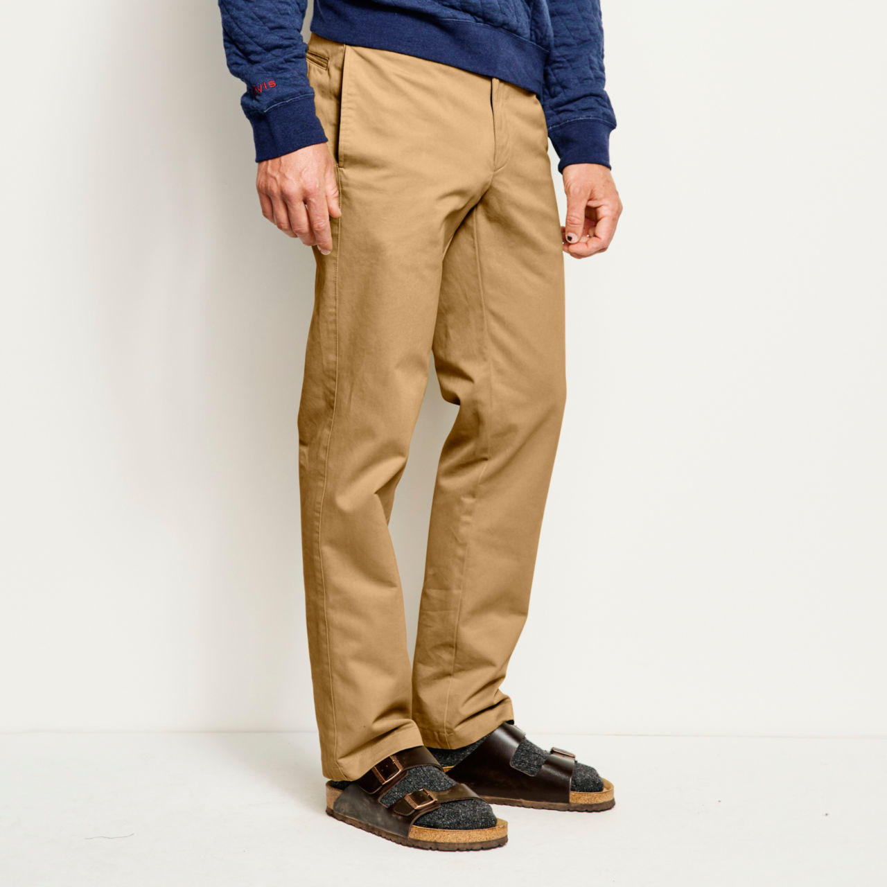Ultimate Khakis Trim Fit Plain Front Pants - FIELD KHAKI image number 1